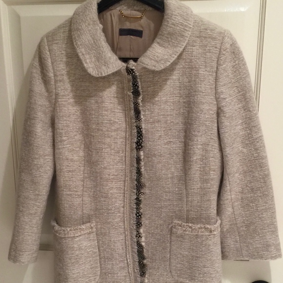 ALBERTA FERRETI Mohair Feather Wool Coat/Jacket - Picture 4 of 7